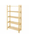 Core Products 5 shelf slatted storage unit - natural wood, SSU5
