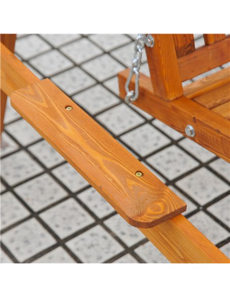 Outsunny 3 Seater Wooden Garden Swing Seat Swing Chair Outdoor Hammock Bench Furniture, Cream White - pic 11598 | FastDaddyshop