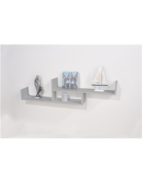 Core Products floating two tier wall shelf - light grey, TW120GY - pic 116039 | FastDaddyshop