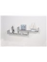 Core Products floating two tier wall shelf - light grey, TW120GY