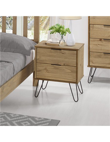 Core Products Augusta Pine 2 drawer bedside cabinet, AG510 - pic 116049 | FastDaddyshop