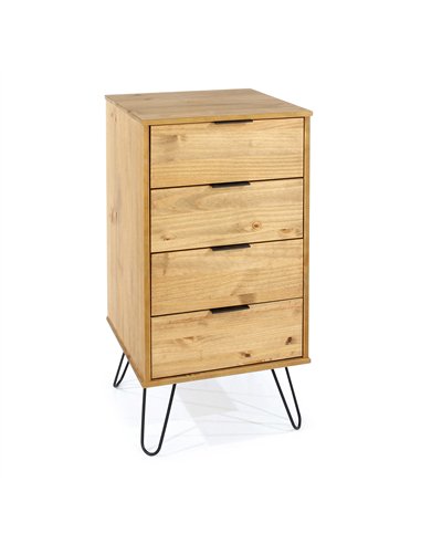 Core Products Augusta Pine 4 drawer narrow chest of drawers, AG517