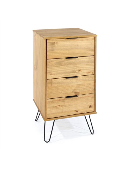 Core Products Augusta Pine 4 drawer narrow chest of drawers, AG517 - pic 116060 | FastDaddyshop