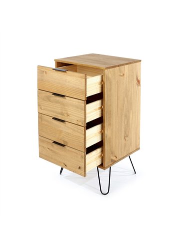 Core Products Augusta Pine 4 drawer narrow chest of drawers, AG517
