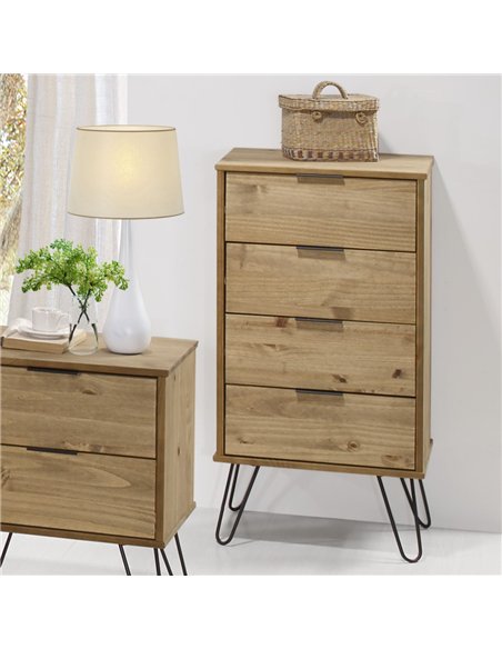 Core Products Augusta Pine 4 drawer narrow chest of drawers, AG517 - pic 116062 | FastDaddyshop