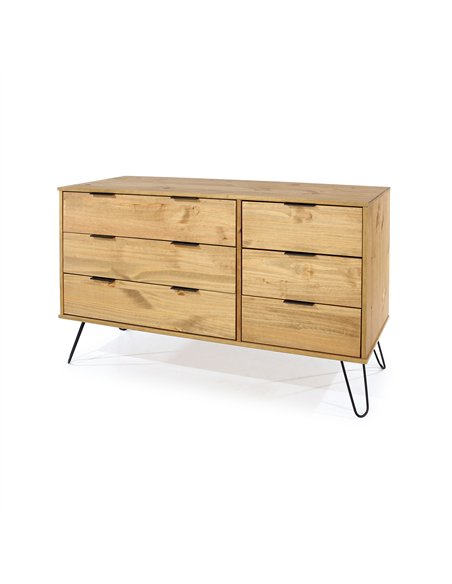 Core Products Augusta Pine 3+3 drawer wide chest of drawers , AG533 - pic 116064 | FastDaddyshop