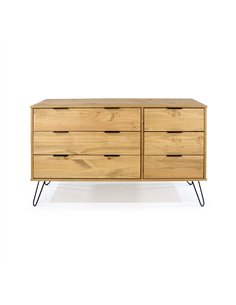 Core Products Augusta Pine 3+3 drawer wide chest of drawers , AG533 2
