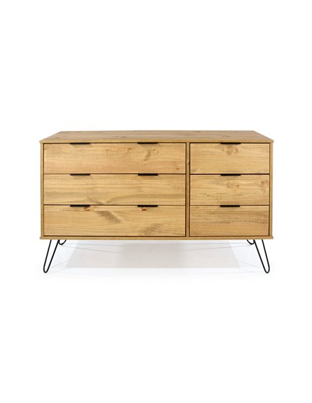 Core Products Augusta Pine 3+3 drawer wide chest of drawers , AG533 - pic 116065 | FastDaddyshop