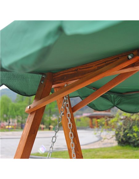 Outsunny 3-Seater Wooden Garden Swing Chair Seat Bench, Green - pic 11608 | FastDaddyshop