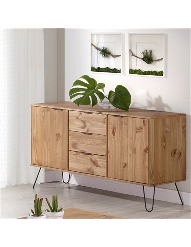Core Products Augusta Pine medium sideboard with 2 doors, 3 drawers, AG916