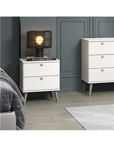Core Products Augusta Curve 2 drawer bedside cabinet, AGC310