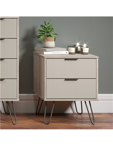 Core Products Augusta Driftwood 2 drawer bedside cabinet, AGD510