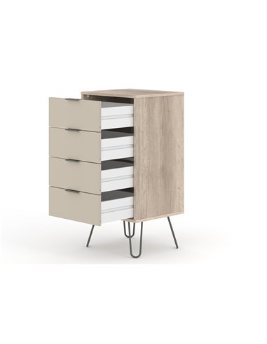Core Products Augusta Driftwood 4 drawer narrow chest of drawers, AGD517