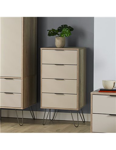 Core Products Augusta Driftwood 4 drawer narrow chest of drawers, AGD517