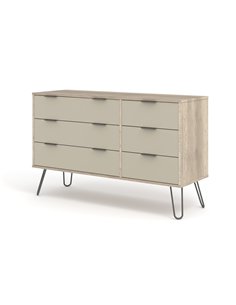 Core Products Augusta Driftwood 3+3 drawer wide chest of drawers, AGD533