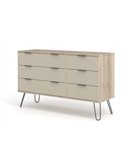 Core Products Augusta Driftwood 3+3 drawer wide chest of drawers, AGD533 - pic 116143 | FastDaddyshop