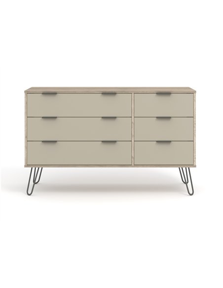 Core Products Augusta Driftwood 3+3 drawer wide chest of drawers, AGD533 - pic 116144 | FastDaddyshop