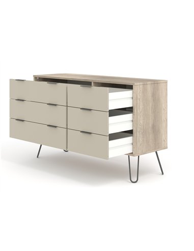 Core Products Augusta Driftwood 3+3 drawer wide chest of drawers, AGD533