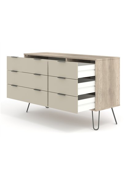 Core Products Augusta Driftwood 3+3 drawer wide chest of drawers, AGD533 - pic 116146 | FastDaddyshop