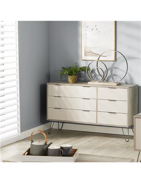 Core Products Augusta Driftwood 3+3 drawer wide chest of drawers, AGD533 - pic 116147 | FastDaddyshop