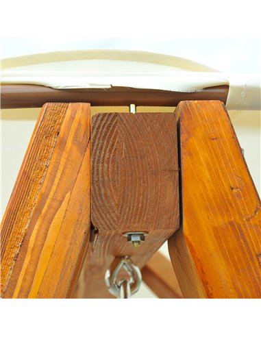 Outsunny 2 Seater Garden Swing Seat Wooden Swing Chair Outdoor Hammock Bench Furniture, Cream White