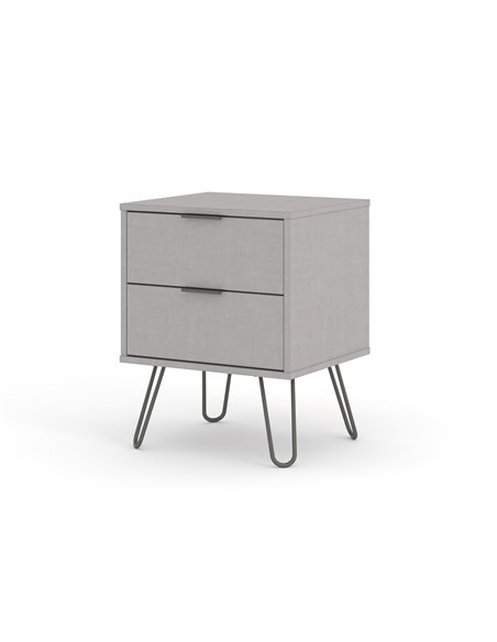 Core Products Augusta Grey 2 drawer bedside cabinet, AGG510 - pic 116178 | FastDaddyshop