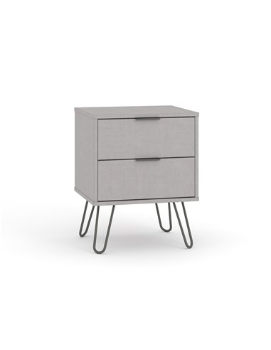 Core Products Augusta Grey 2 drawer bedside cabinet, AGG510