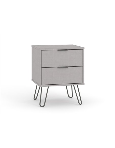 Core Products Augusta Grey 2 drawer bedside cabinet, AGG510 - pic 116180 | FastDaddyshop