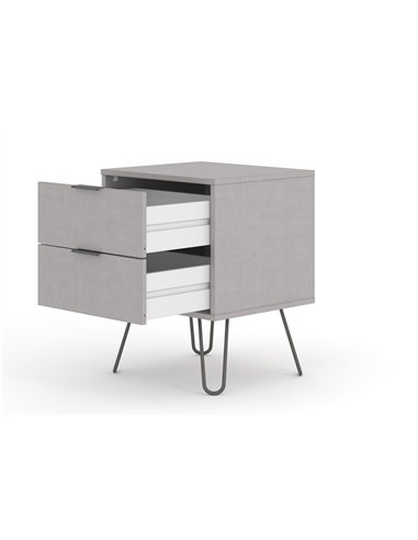 Core Products Augusta Grey 2 drawer bedside cabinet, AGG510