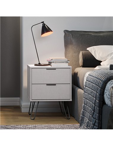 Core Products Augusta Grey 2 drawer bedside cabinet, AGG510