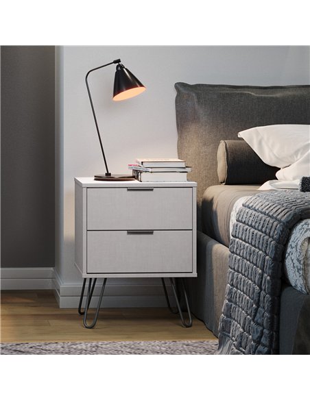 Core Products Augusta Grey 2 drawer bedside cabinet, AGG510 - pic 116182 | FastDaddyshop