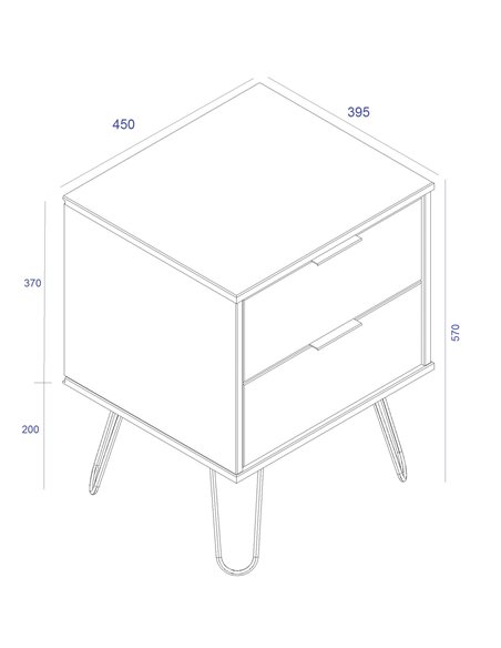 Core Products Augusta Grey 2 drawer bedside cabinet, AGG510 - pic 116184 | FastDaddyshop