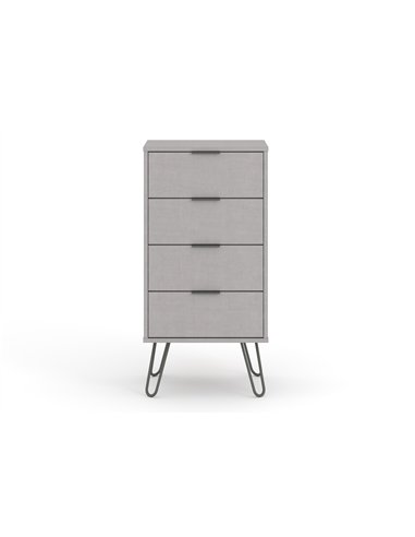 Core Products Augusta Grey 4 drawer narrow chest of drawers, AGG517