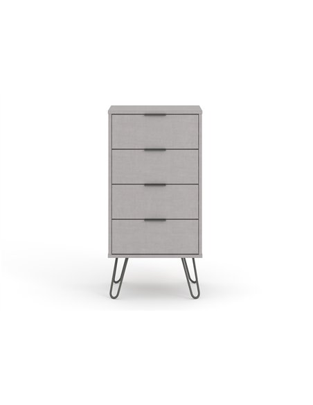 Core Products Augusta Grey 4 drawer narrow chest of drawers, AGG517 - pic 116193 | FastDaddyshop