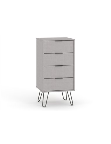 Core Products Augusta Grey 4 drawer narrow chest of drawers, AGG517
