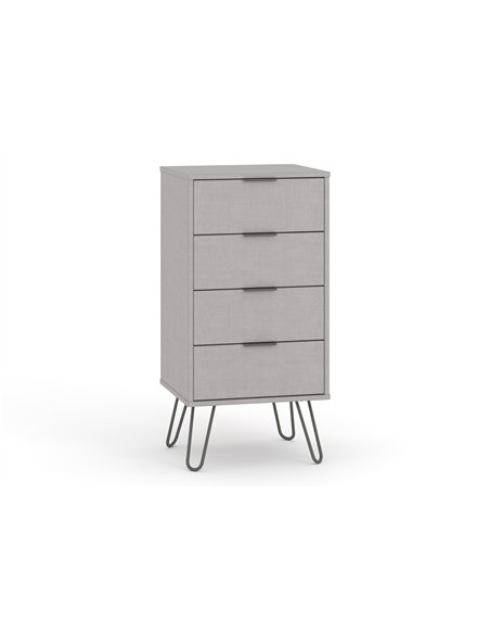 Core Products Augusta Grey 4 drawer narrow chest of drawers, AGG517 - pic 116194 | FastDaddyshop