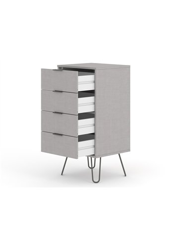 Core Products Augusta Grey 4 drawer narrow chest of drawers, AGG517