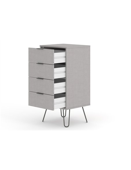 Core Products Augusta Grey 4 drawer narrow chest of drawers, AGG517 - pic 116195 | FastDaddyshop