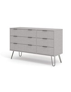 Core Products Augusta Grey 3+3 drawer wide chest of drawers, AGG533