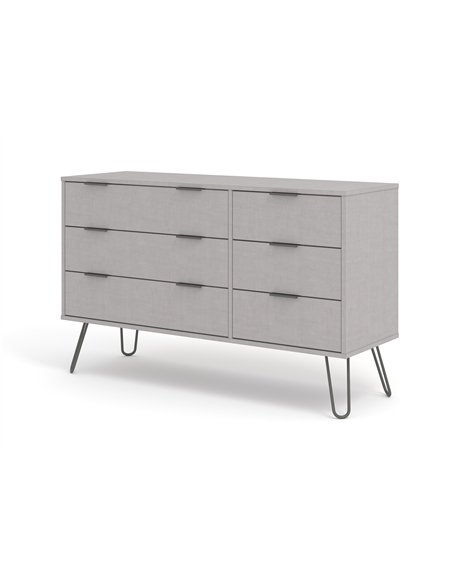 Core Products Augusta Grey 3+3 drawer wide chest of drawers, AGG533 - pic 116197 | FastDaddyshop