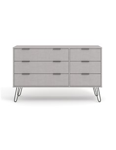 Core Products Augusta Grey 3+3 drawer wide chest of drawers, AGG533 2
