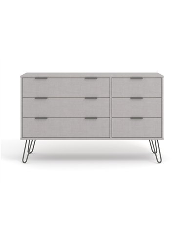 Core Products Augusta Grey 3+3 drawer wide chest of drawers, AGG533