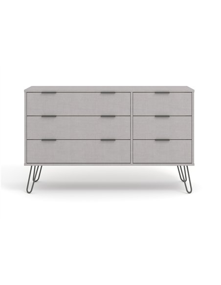 Core Products Augusta Grey 3+3 drawer wide chest of drawers, AGG533 - pic 116198 | FastDaddyshop