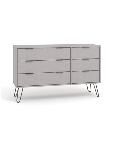Core Products Augusta Grey 3+3 drawer wide chest of drawers, AGG533