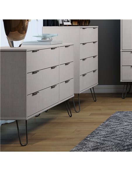 Core Products Augusta Grey 3+3 drawer wide chest of drawers, AGG533 - pic 116201 | FastDaddyshop