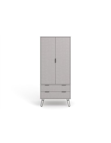Core Products Augusta Grey 2 door, 2 drawer wardrobe, AGG582