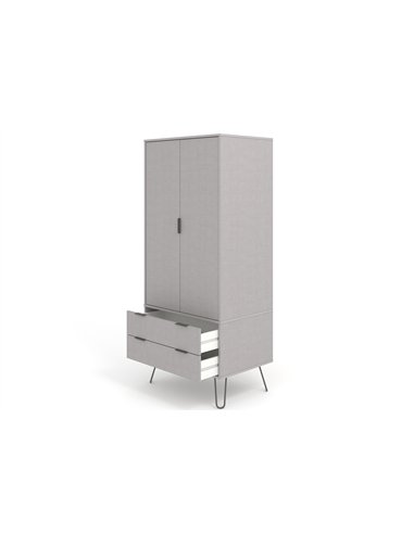 Core Products Augusta Grey 2 door, 2 drawer wardrobe, AGG582