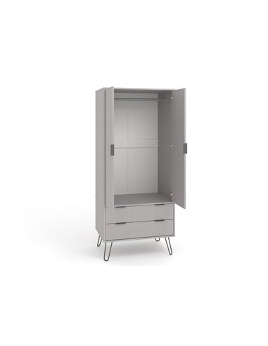 Core Products Augusta Grey 2 door, 2 drawer wardrobe, AGG582