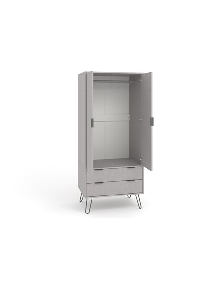 Core Products Augusta Grey 2 door, 2 drawer wardrobe, AGG582 - pic 116207 | FastDaddyshop