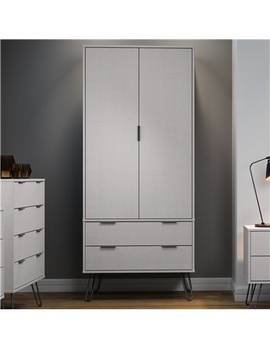 Core Products Augusta Grey 2 door, 2 drawer wardrobe, AGG582